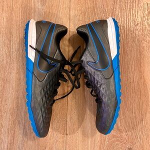 Nike Tiempo Legend 8 Academy Turf Soccer Shoes - Black/Blue